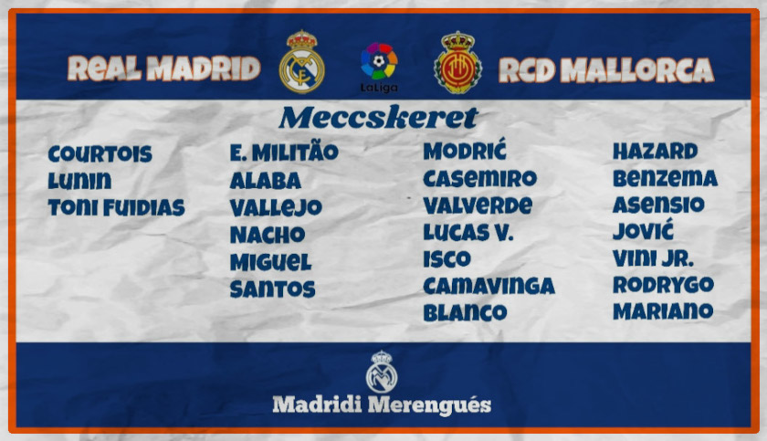 Real Madrid - Mallorca beharangozó keret